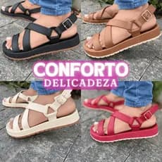 Sandália Feminina Casual Leve Macia Antiderrapante com Fivela DUNAS