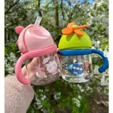 Copo Infantil Com Canudo de Silicone 250ml Crianças