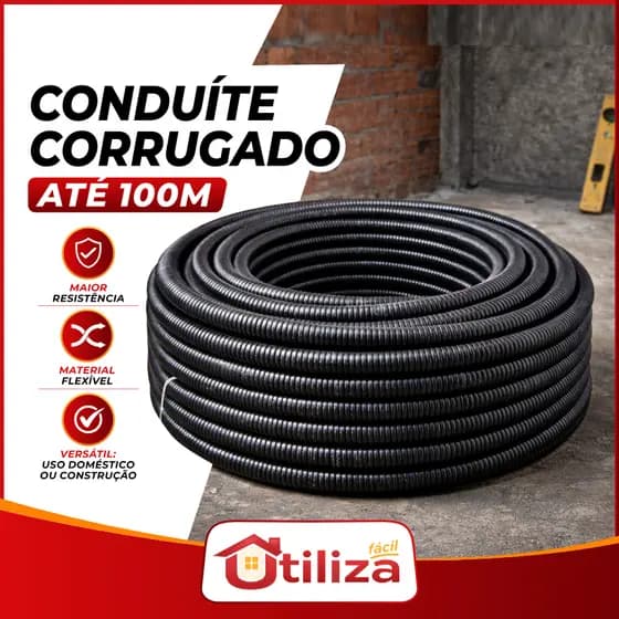 Conduíte Eletroduto Corrugado Reforçado 3/4 - Resistente e Flexível – 25m / 50m / 75m /100m