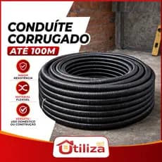Conduíte Eletroduto Corrugado Reforçado 3/4 - Resistente e Flexível – 25m / 50m / 75m /100m