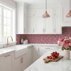 Faixa Decorativa Adesiva Quadriculada 1,00m x 15cm - Para Cozinha Banheiro Diversas Cores