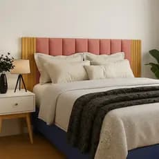 Kit 12 Peças Cabeceira Modular + Painel Ripado MDF Para Cama Box Casal King Queen