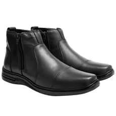 BOTINA BOTA MASCULINA DE COURO BOVINO LEGÍTIMO SOLADO DE BORRACHA ANTIDERRAPANTE SLZ7030