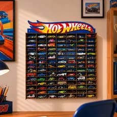 Prateleira Nicho Enfeite De Sala Porta Carrinhos Hot Wheels 105 Miniaturas Coleção