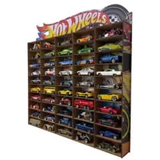 Prateleira Porta 50 Miniaturas Hot Wheels Expositor Decorativo Quarto Criança Coleção