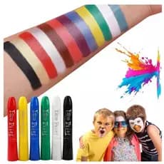 Pintura Facial Infantil 6 Cores Guache Bastão para Rosto Carnaval Halloween Festa