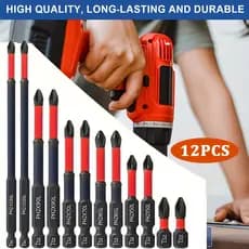 Kit 12 Pcs Bits Magnético Ponteira Philips Parafusadeira Ph2 Jogo Imantado Antiderrapante Com Imã Sextavado