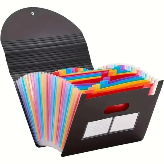 Pasta Arquivo Organizadora Expansível Divisórias Documentos 24 divisorias