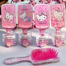 Escova De Cabelo modinha de menina Hello Kitty cores rosa