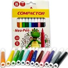 Canetinha Compactor Neo Pen Gigante C/12 Unidades Ponta 2,0 mm Não Resseca