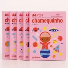 Papel Chamequinho Rosa Sulfite A4  100fls