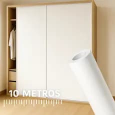 Papel De Parede Adesivo Tipo Contact Lavavel Branco Fosco Opaco com 10 Metros