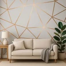 Papel de Parede Adesivo Tipo Contact 5 Metros 45cm Geométrico Gold Moderno Decorativo