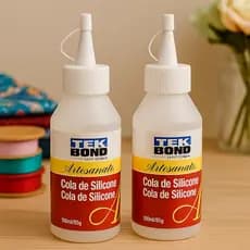 Kit 2 Peças Colas De Silicone Líquida Fria Para Artesanato/ Biscuit 100 Ml Tekbond
