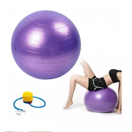 Bola 25cm 45cm 55cm 65cm De PVC Exercício Yoga Pilates Ginastica Fisioterapia Com Bomba