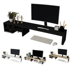 Suporte Para Monitor ou Notebook Base Elevatória Tríplex Moderno Gamer Escritório Quarto em 4 Cores