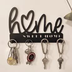 Porta Chaves MDF de Parede Home Sweet Home Decorativo organizador objetos oculos