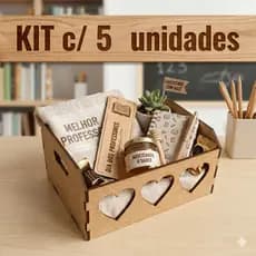 Kit c/ 5 Caixote Coração MDF tamanho 15x10 Ideal para Decoração de Eventos