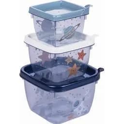 Kit 3 Potes Lancheira Astronauta Bebe Passeio Infantil