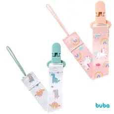 Prendedor de Chupeta Bebe Buba Dino Unicornio +3 meses