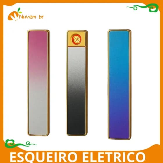 Esqueiro Elétrico Ecológico Recarregável USB Rechargeable Acendedor Esqueiro Usb Pratico portatil uso sem gas - NUVEM