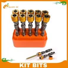 Kits Bits Parafusadeira ph2 Ponteira Dupla Magnetica Imantada Com Limitador - NUVEM