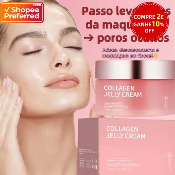 Gel de Colágeno Rosa 100ml – Hidratação, Iluminação, Reparo da Barreira | Textura de Geleia, Tonificação | Bestseller