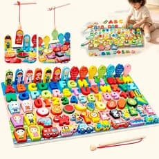 Quebra Cabeça Deslizante Magnético Montessori Brinquedo Educativo Infantil para Educação Infantil,com letras e números