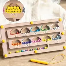 Jogo Montessori de classificação de cores com ímãs,tabuleiro de labirinto,Combinação de cores de madeira e contagem