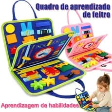 Placa Sensorial Montessori Para Crianças,Busy Board,Brinquedo para aprender habilidades de vida com zíper e botão