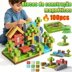 100pcs Conjunto de blocos de construção magnéticos, jogo de construção, brinquedo educativo para crianças