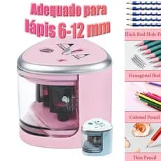 Apontador elétrico com 2 furos,Adequado para lápis de 6-12 mm,Afiador de lápis automático multifuncional para mesa