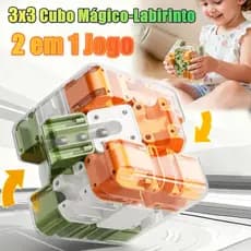2 em 1 Quebra-cabeça 3D de cubo mágico,Jogo de labirinto 3D com esfera,Brinquedos educativos sensoriais para crianças