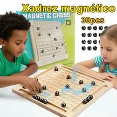 Xadrez internacional magnético infantil portátil de madeira com 30 peças de jogo,Brinquedos educativos,Jogos de tabuleir