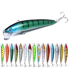 15 peças isca falsa, isca de simulação cavala, baixo, salmão, isca Artificial Universal de pesca de 9.5 cm