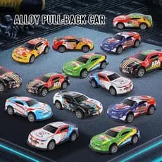 Conjunto de carro de brinquedo inercial de Metal infantil - contém 6 carros pequenos