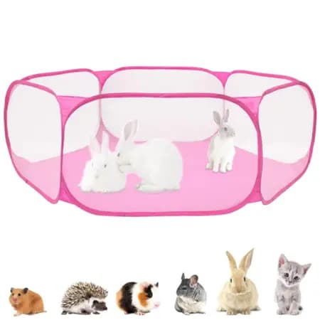 Cercadinho portátil dobrável para pets com forro à prova d'água-adequada para cães,gatos,roedores e baby