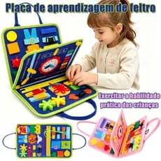 Placa Sensorial Montessori Para Crianças,Busy Board,Brinquedo de Habilidades para a Vida com Zíper e Botões,Livro sensor