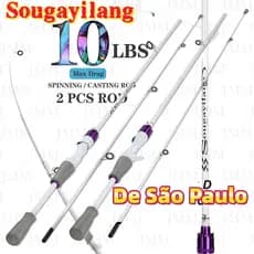 Sougayilang Vara De Pesca Portátil De Duas Seções , 1.8M/5.9 Pés , Material De Fibra De Carbono Adequado Para Água Doce