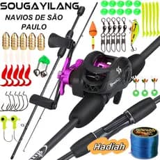 Sougayilang Conjunto Completo De Vara De Pesca , Fundição , 1.8M , 5-10LB , 7.2 : 1 , Carretel BC , Carbono UL