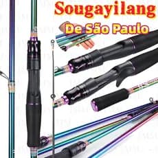 Sougayilang 6-12LB 1.8-2.1m Vara De Pesca De Fibra De Carbono De 2 Seções Adequada Para Água Doce E Salgada Com Uma Forç