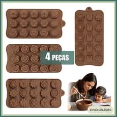 4 peças Molde de Silicone Bombom Doces Chocolate Sabonetes Resina Forma Silicone,Tulipa/Rosa/Tipo floral