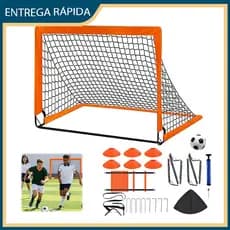 Futebol portátil baliza de futebol infantil escada de agilidade discos marcadores estacas bola de futebol 120x90x90cm