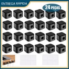 24x Organizador de cabos magnético preto Suporte de cabos para fichas Organizador de cabos