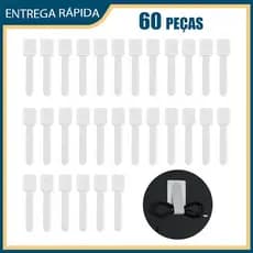 60x Fixador de velcro para cabos de telemóvel, cabos de computador, cabos eléctricos, organizador de cabos, branco