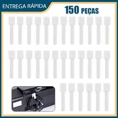 150x Abas de velcro para cabos de telemóvel, cabos de computador, cabos eléctricos, organizador de cabos, branco