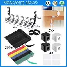 Organizador de cabos com velcro em forma de T para fichas de secretária Organizador de cabos de dados