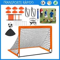 Gol de futebol equipamento portátil de treinamento com rede de futebol escada de agilidade bola de futebol 120x90x90cm