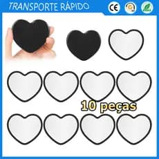 Kit 10 Preto Mini espelho em formato de coração espelho portátil espelho de maquiagem para viagem espelho de bolso