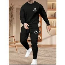 Conjunto Blusa de Frio Preto Gola Careca + Calça de Moletom Modelo: "Smile" CONJ-1179-PT COYOTE STREET